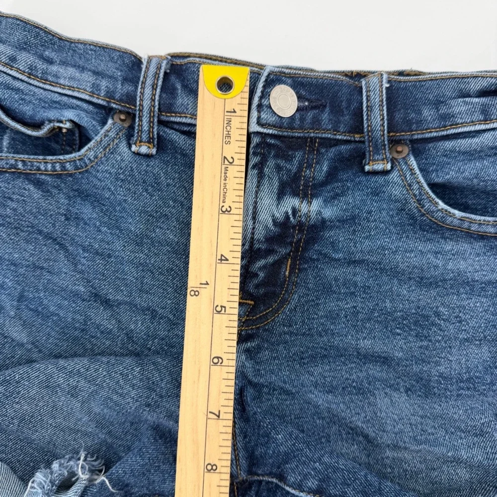 Gap Denim Shorts Womens 26 Blue 1969 Distressed Raw Hem‎ High Rise Jean Cutoffs